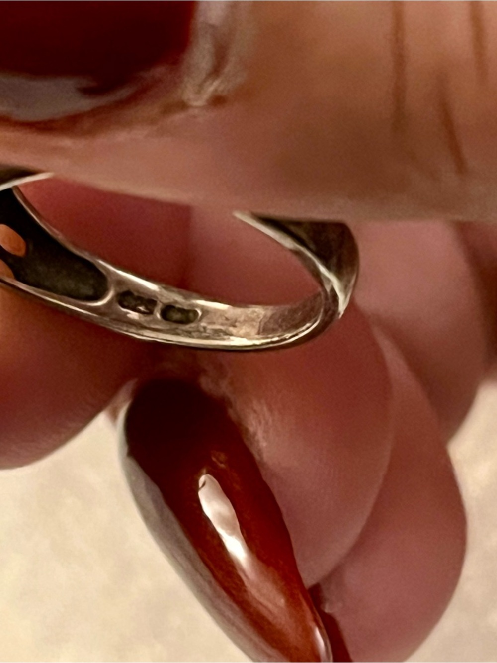 Vintage Sterling Solver Avon Filigree CZ Ring Sz 8 - Picture 6 of 8